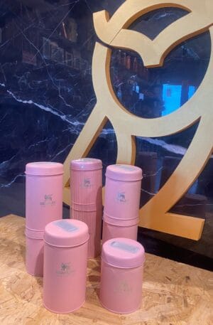 Set Yerbero y Azucarero Metálico Rosa